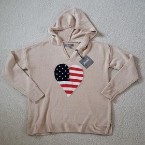 MARLED Hoodie Knit Sweater USA Heart